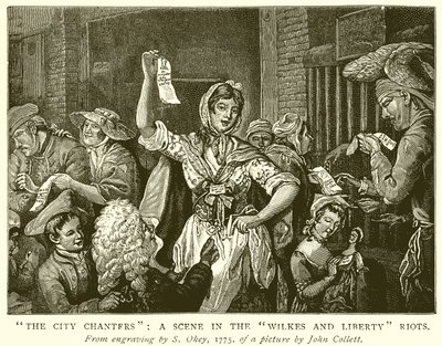 City Chanters: scena z zamieszek Wilkes i Liberty autorstwa English School