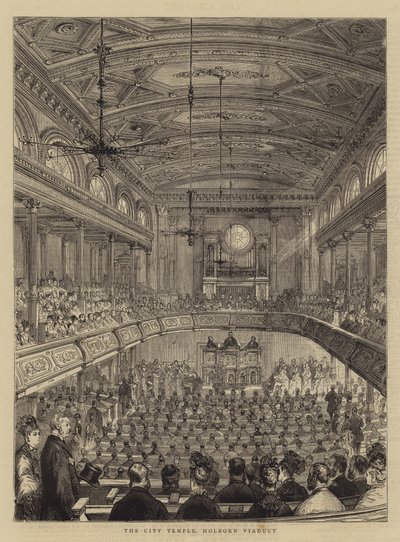 Świątynia Miejska, Wiadukt Holborn (rycina) autorstwa English School