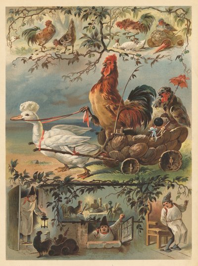 Kogucik i paleta (chromolit) autorstwa English School
