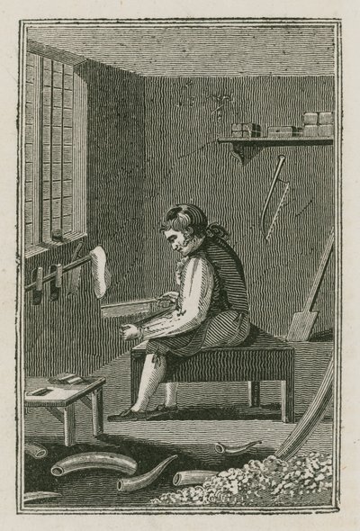 Wytwórca grzebieni (grawerunek) autorstwa English School