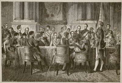 Kongres Wiedeński, ilustracja z Cassells Illustrated History of England (zdjęcie w sepii) autorstwa English School