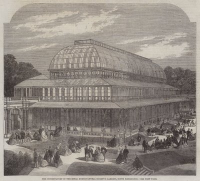 Konserwatorium w ogrodach Królewskiego Towarzystwa Ogrodniczego, South Kensington (grawerowanie) autorstwa English School