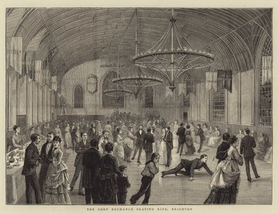 Lodowisko Corn Exchange, Brighton (grawerowanie) autorstwa English School