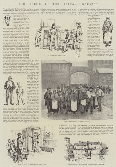 Kryzys w przemyśle bawełnianym (grafika) autorstwa English School