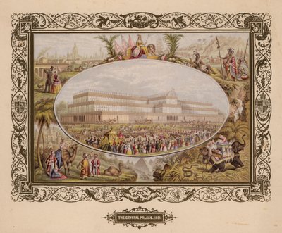 Kryształowy Pałac, 1851, Wielka Wystawa, Hyde Park, Londyn. autorstwa English School