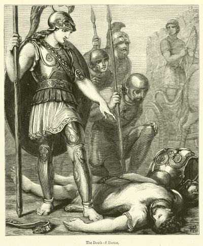 Śmierć Hectora (rycina) autorstwa English School