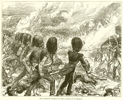 Decydująca szarża strażników pod Waterloo autorstwa English School
