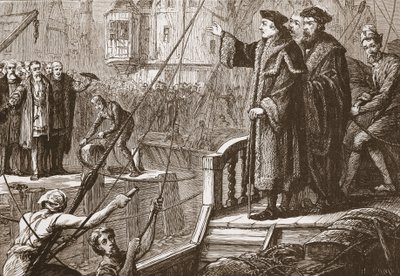 Wyjazd Erazma z Bazylei, ilustracja z Historii protestantyzmu Jamesa Aitkena Wylie (1808-1890), wyd. 1878 autorstwa English School