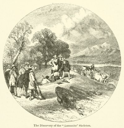 Odkrycie szkieletu „lamanitu” (rycina) autorstwa English School