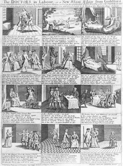 The Doctors in Labour, czyli New Whim Wham z Guildford, 1726 autorstwa English School