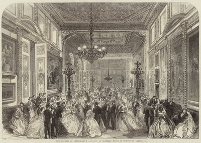 Księżna Sutherlands zgromadzenie w Stafford House na cześć Garibaldi autorstwa English School