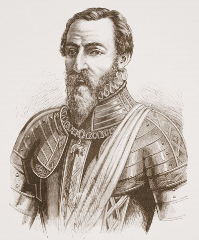 Książę Alvy (z portretu Tycjana), ilustracja z Historii protestantyzmu Jamesa Aitkena Wylie (1808-1890), wyd. 1878 autorstwa English School