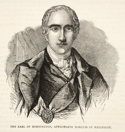Hrabia Mornington, później markiz Wellesley, ilustracja z Cassells Illustrated History of India autorstwa Jamesa Granta, wyd. 1879 autorstwa English School