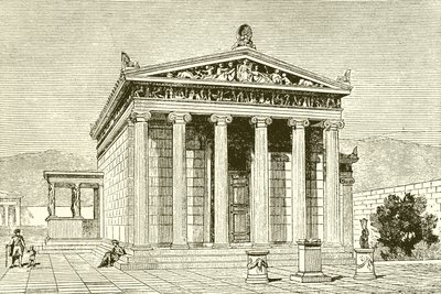 Erechtejon, słynna świątynia w Atenach dla Bohatera Erectheios autorstwa English School
