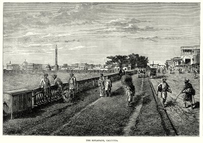Esplanada, Kalkuta (rycina) autorstwa English School