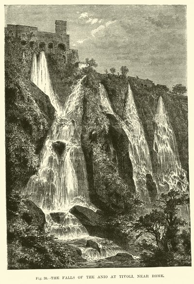 Wodospady Anio w Tivoli, niedaleko Rzymu autorstwa English School