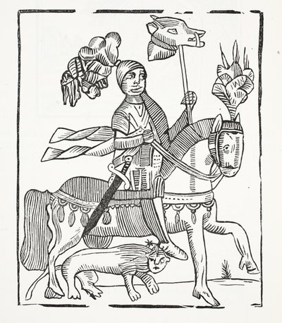 The Famous History of Guy Earl of Warwick, ilustracja z książki Chap z XVIII wieku autorstwa Johna Ashtona, wyd. 1882 autorstwa English School