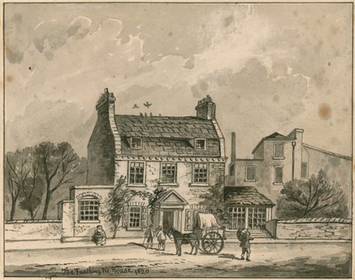 The Farthing Pie House, Londyn, oryginalny rysunek z 1820 r. (wc na papierze) autorstwa English School