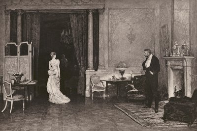 Pierwsza chmura, według W Q Orchardson, RA (litografia) autorstwa English School