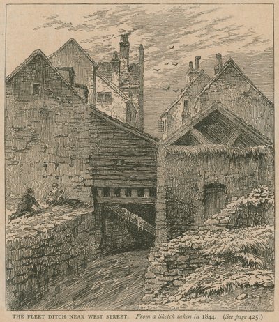 The Fleet Ditch w pobliżu West Street autorstwa English School