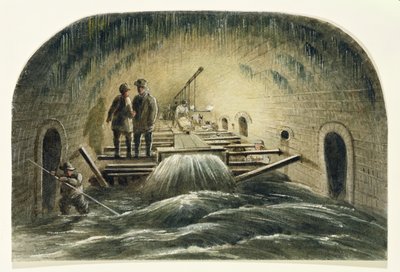 Kanalizacja floty, ok. 1840 (wc na papierze) autorstwa English School
