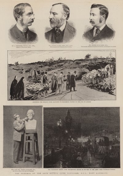 Pogrzeb zmarłego Alfreda Lorda Tennysona, DCL, laureata poety (rycina) autorstwa English School