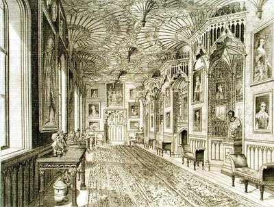 Galeria, grawerowane przez T. Morrisa, z „Opisu Strawberry Hill” Horacego Walpole