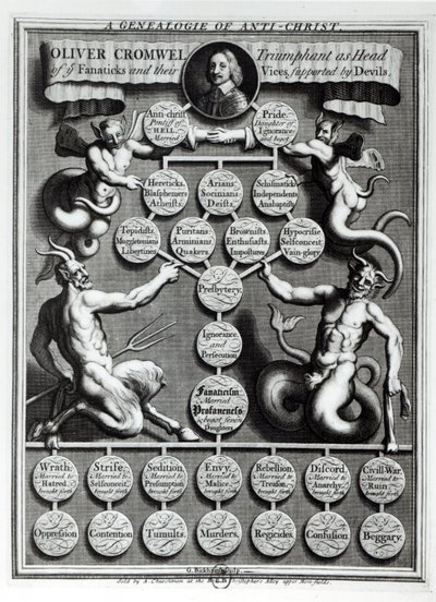 Genealogia Antychrysta Olivera Cromwella (1599-1658) autorstwa English School