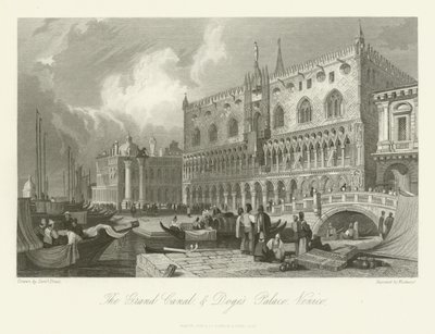 Canal Grande i Pałac Dożów, Wenecja, 1844 autorstwa English School