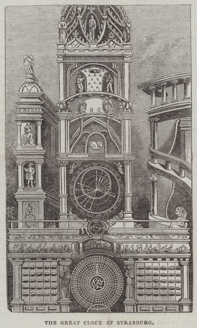 Wielki Zegar w Strasburgu (rycina) autorstwa English School