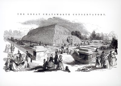 Wielkie Konserwatorium w Chatsworth, 1844 autorstwa English School