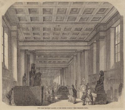 Wielka Galeria Egipska, w British Museum (rycina) autorstwa English School
