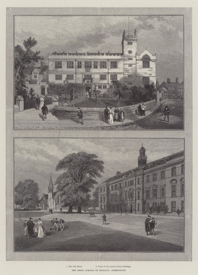 The Great Schools of England, Shrewsbury (grawerowanie) autorstwa English School