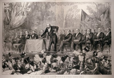 Wielkie Spotkanie Unionistów w Operze Jej Królewskiej Mości na Haymarket, środa 14 kwietnia, z „The Illustrated London News”, 24 kwietnia 1886 autorstwa English School