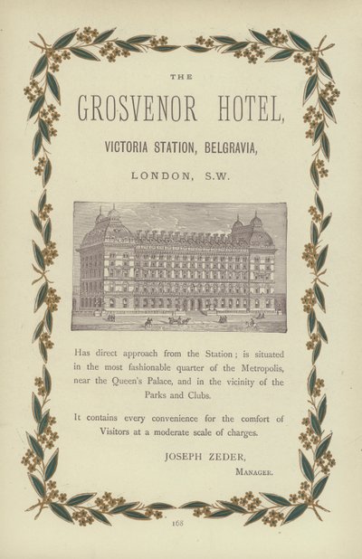 Hotel Grosvenor (grawerowanie) autorstwa English School