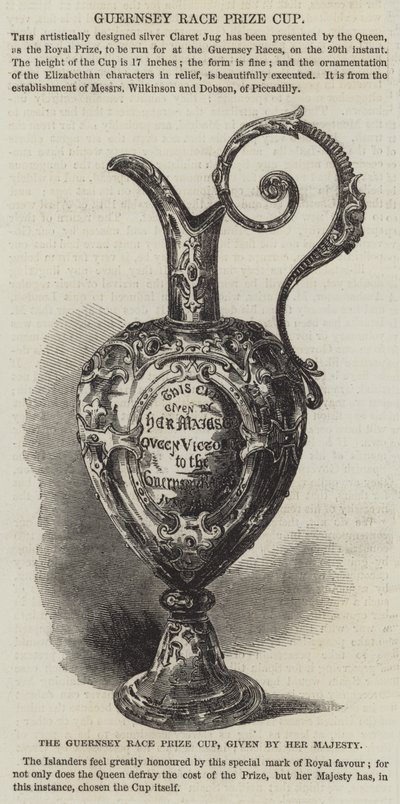 Puchar Guernsey Race Prize Cup, przyznawany przez Jej Wysokość (rycina) autorstwa English School