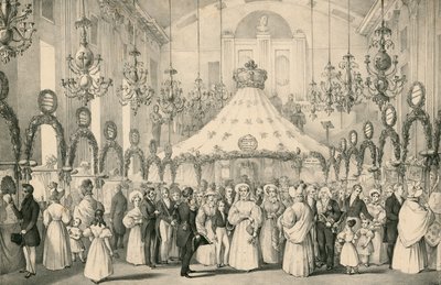 Hanover Square Rooms, kiedy królowa Wiktoria miała prywatny widok na fantazyjny jarmark na rzecz pomocy cudzoziemcom w niebezpieczeństwie, który odbył się 19 czerwca 1833 r. autorstwa English School