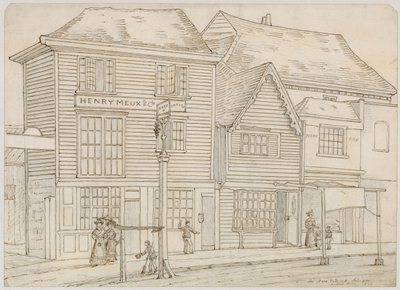 Hare and Hounds, Islington, rozebrany 1840 (atrament na papierze) autorstwa English School