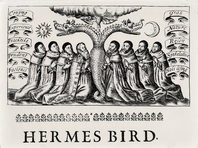 Ptak Hermes, z Theatrum Chemicum, 1652 autorstwa English School
