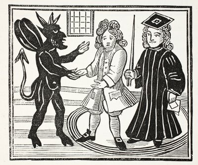 The History of Dr John Faustus, ilustracja z rozdziałów XVIII wieku autorstwa Johna Ashtona, wyd. 1882 autorstwa English School