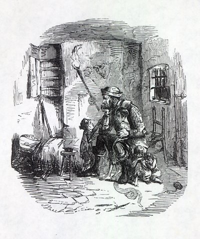 Dom Rick-Burnera, ilustracja z „Punch”, 1844 autorstwa English School