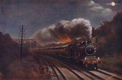 The Hook of Holland Express by Night, Liverpool Street Station to Parkeston Quay (Harwich), Great Eastern Railway autorstwa English School