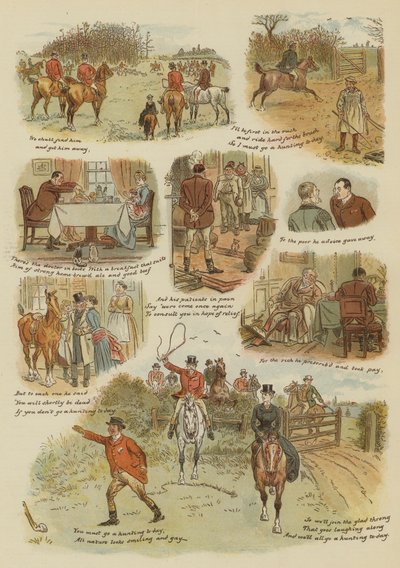 Dzień polowania (chromolitho) autorstwa English School