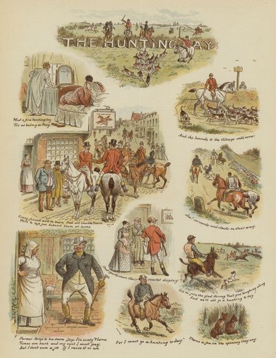 Dzień polowania (chromolitho) autorstwa English School