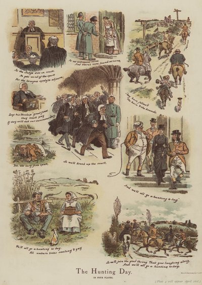Dzień polowania (chromolitho) autorstwa English School