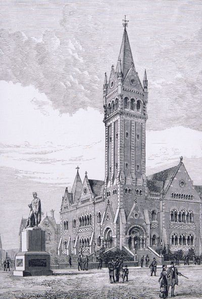 The Independent Church, Collins Street, Melbourne, Australia, z Australian Pictures, wyd. przez Towarzystwo Traktu Religijnego, 1886 autorstwa English School
