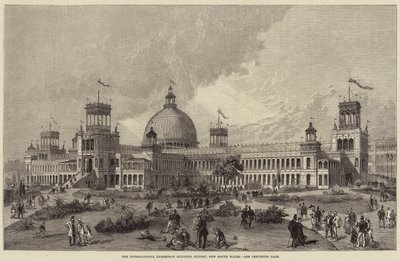 The International Exhibition Building, Sydney, Nowa Południowa Walia (grafika) autorstwa English School
