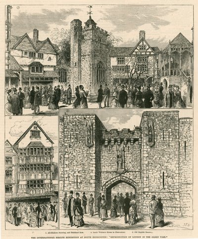 Międzynarodowa Wystawa Zdrowia w South Kensington: Reprodukcja Londynu w dawnych czasach autorstwa English School