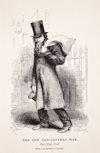 The Jew Old-Clothes Man, wg dagerotypu Richarda Bearda, ilustracja z London Labour i London Poor Henry