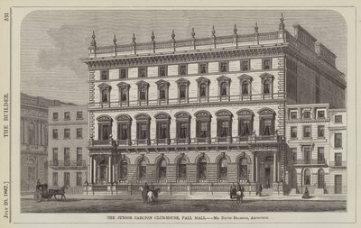 Junior Carlton Club-House, Pall Mall, Pan David Brandon, Architekt (Grawerowanie) autorstwa English School